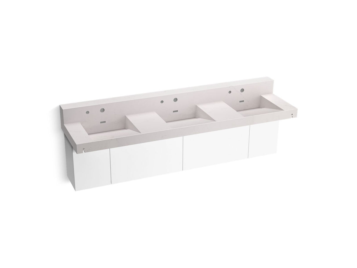 Constellation™ 90" wall-mount basin lavatory system with backsplash