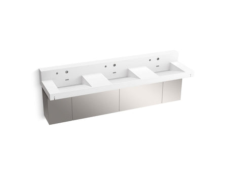 Constellation™ 90" wall-mount basin lavatory system with backsplash