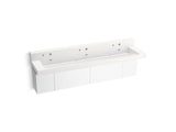 Constellation™ 90" wall-mount trough lavatory system with backsplash