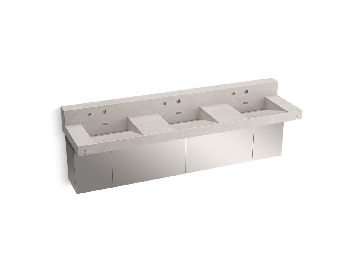 Constellation™ 90" wall-mount basin lavatory system with backsplash