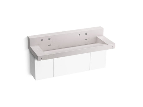 Constellation™ 60" wall-mount trough lavatory system with backsplash