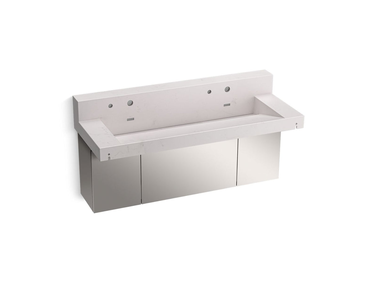 Constellation™ 60" wall-mount trough lavatory system with backsplash