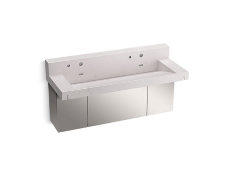 Constellation™ 60" wall-mount trough lavatory system with backsplash