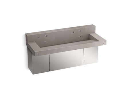 Constellation™ 60" wall-mount trough lavatory system with backsplash