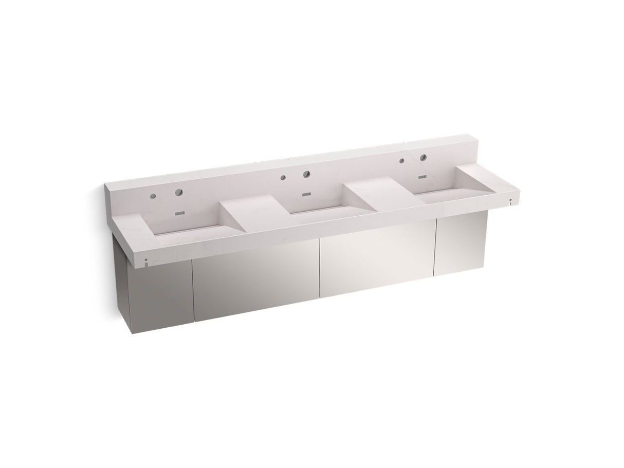 Constellation™ 90" wall-mount basin lavatory system with backsplash