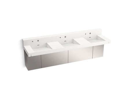 Constellation™ 90" wall-mount basin lavatory system with backsplash