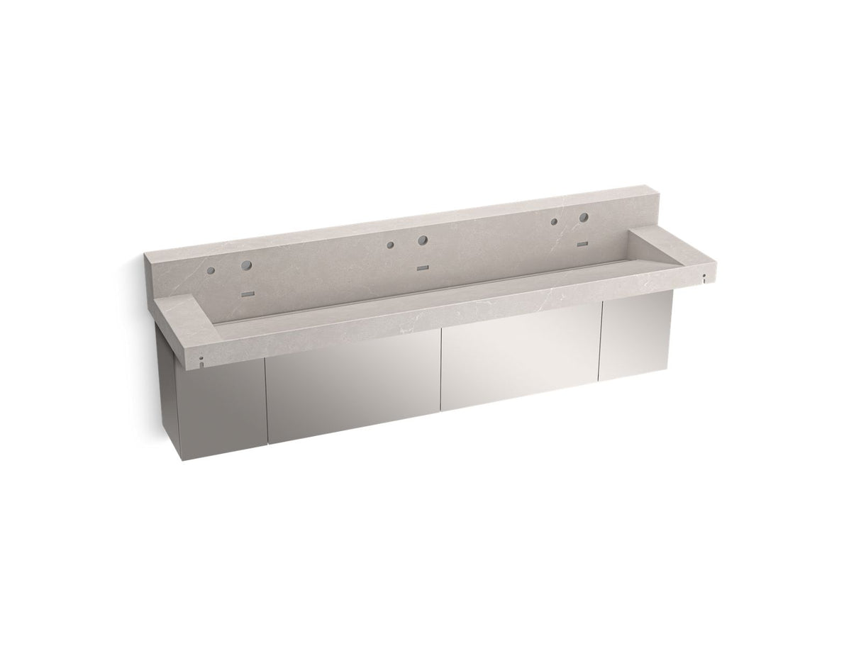 Constellation™ 90" wall-mount trough lavatory system with backsplash