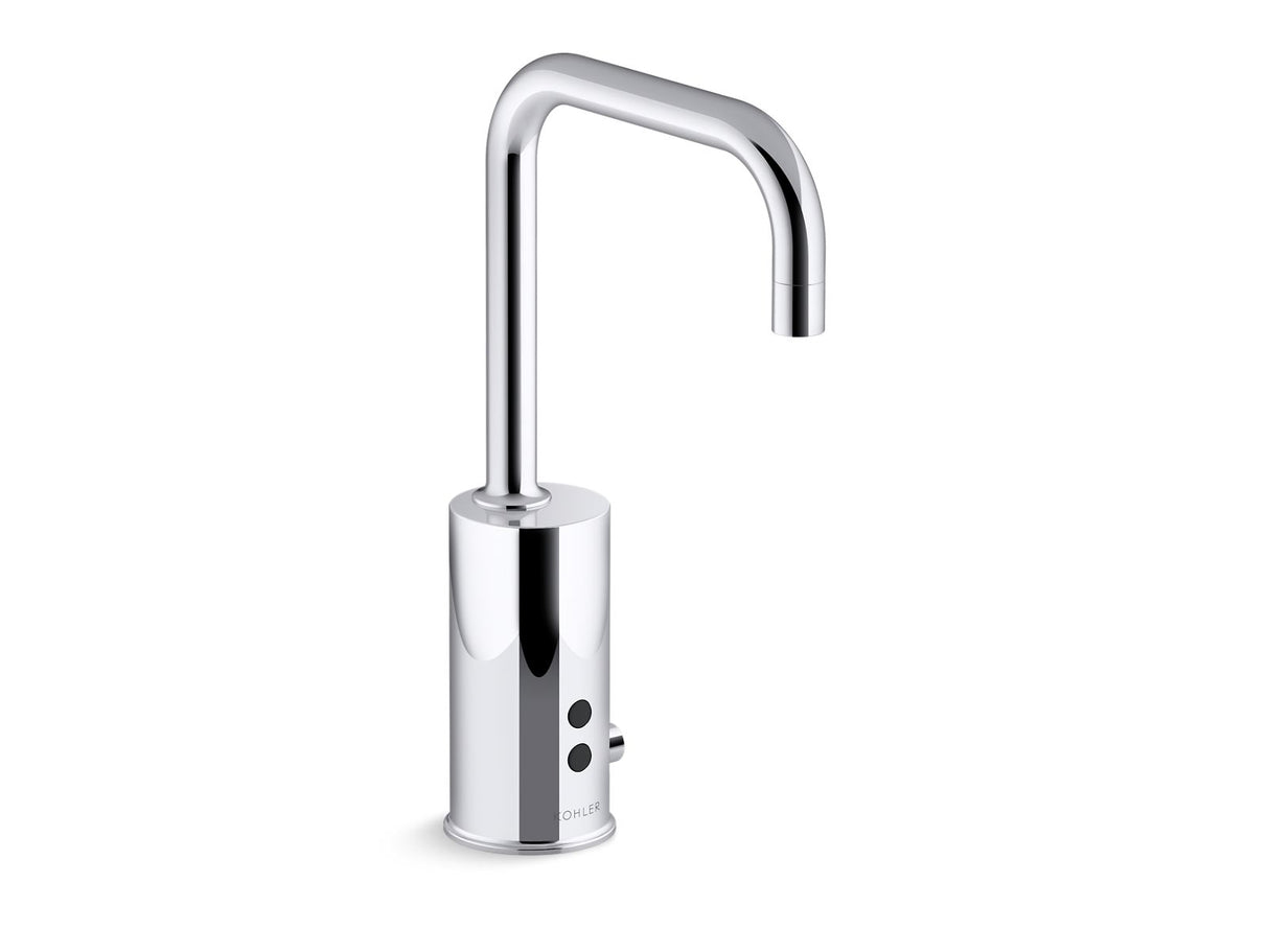 Gooseneck Touchless single-hole lavatory faucet with Insight™ sensor technology and temperature mixer, AC-powered, less drain, 0.35 gpm