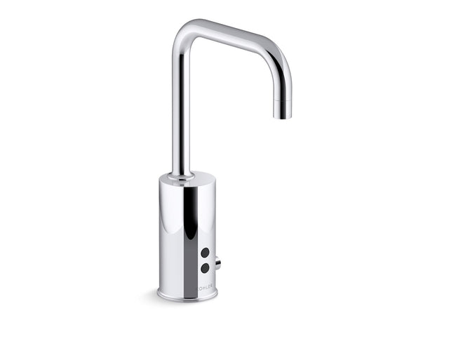 Gooseneck Touchless single-hole lavatory faucet with Insight™ sensor technology and temperature mixer, AC-powered, less drain, 0.35 gpm