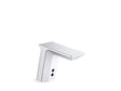 Geometric Touchless single-hole lavatory faucet with Insight™ sensor technology and temperature mixer, DC-powered, less drain, 0.35 gpm