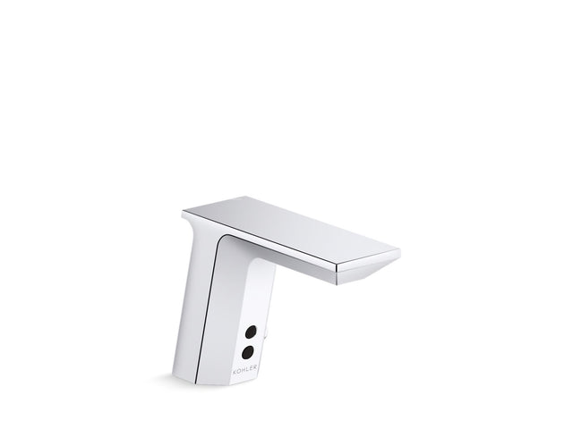 Geometric Touchless single-hole lavatory faucet with Insight™ sensor technology and temperature mixer, AC-powered, less drain, 0.35 gpm