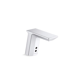 Geometric Touchless single-hole lavatory faucet with Insight™ sensor technology, DC-powered, less drain, 0.35 gpm