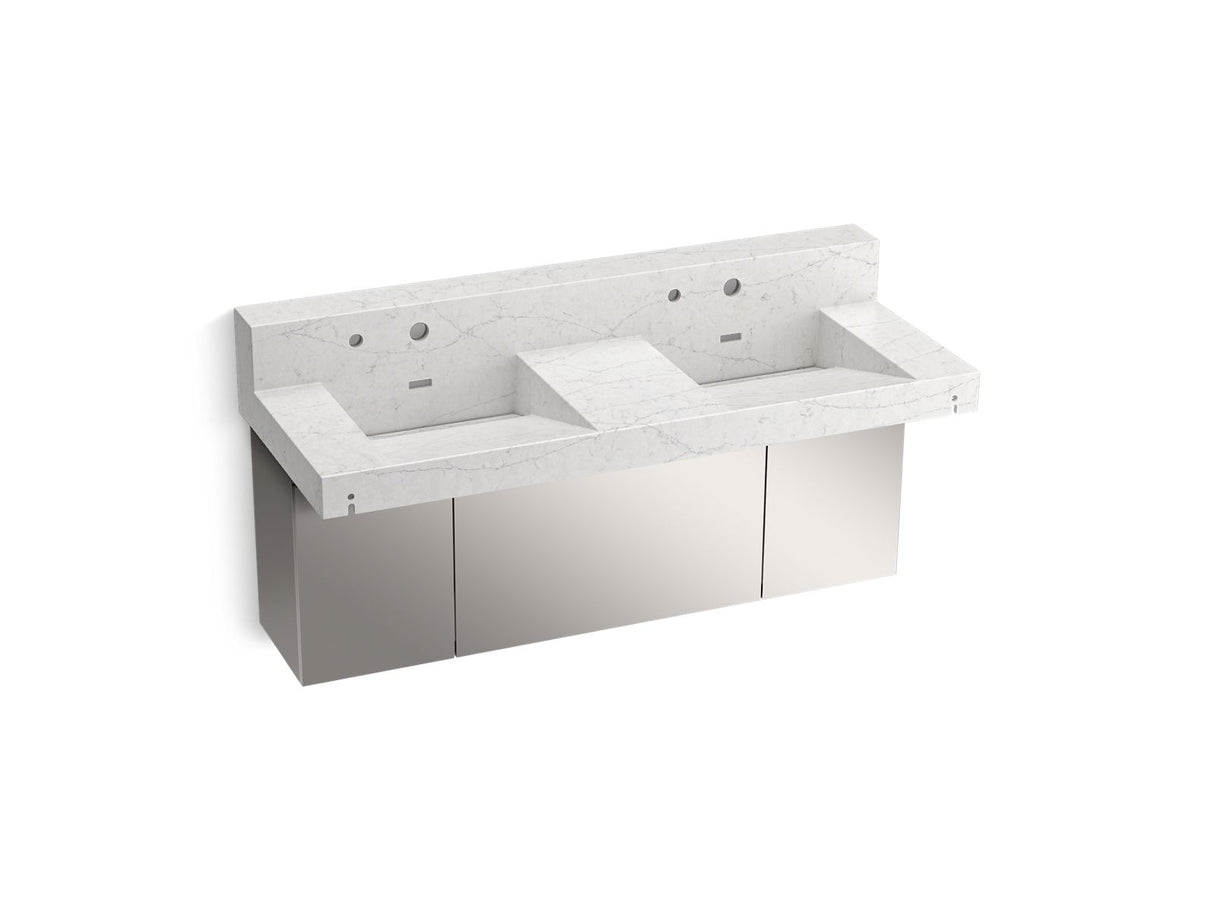 Constellation™ 60" wall-mount basin lavatory system with backsplash