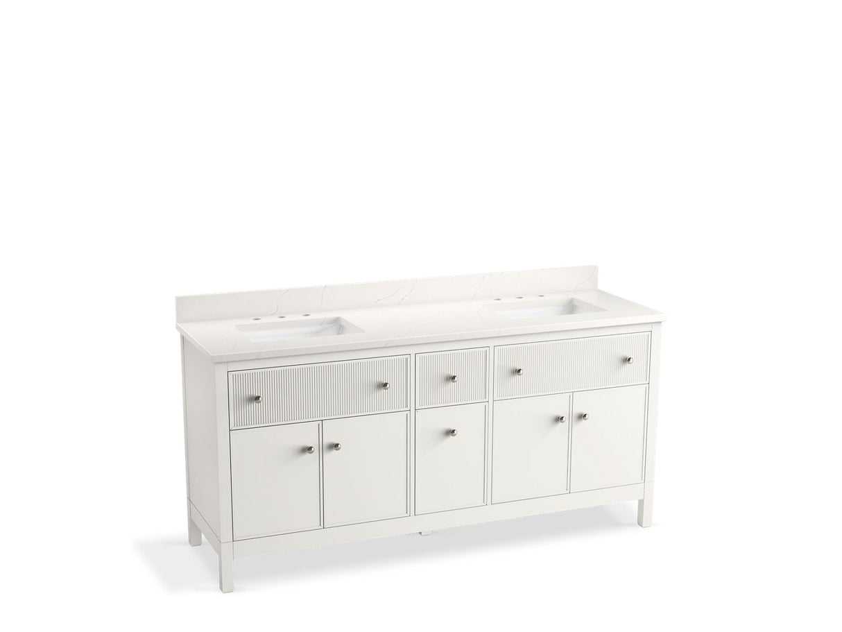Malin™ by Studio McGee 72" bathroom vanity cabinet with sinks and quartz top
