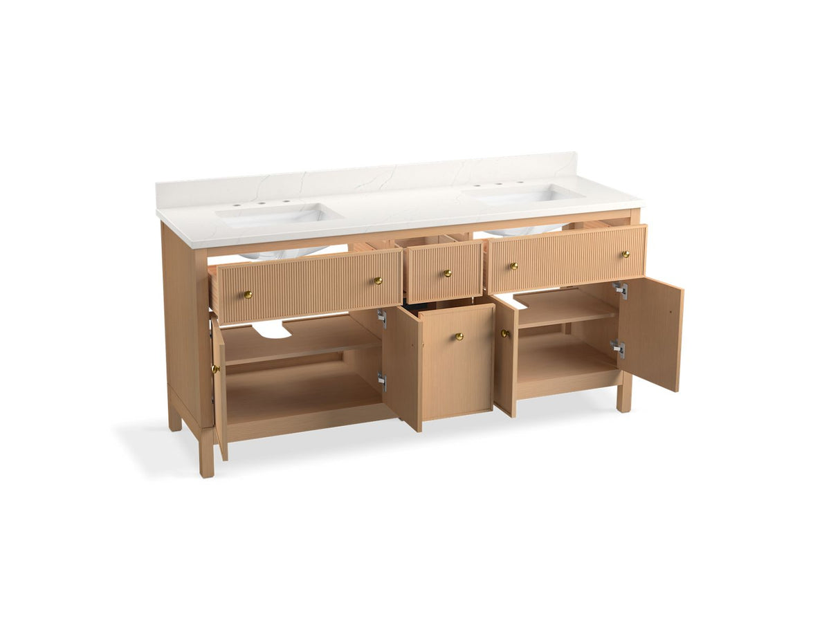 Malin™ by Studio McGee 72" bathroom vanity cabinet with sinks and quartz top