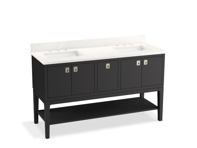 Seagrove® by Studio McGee 60" bathroom vanity cabinet with sinks and quartz top