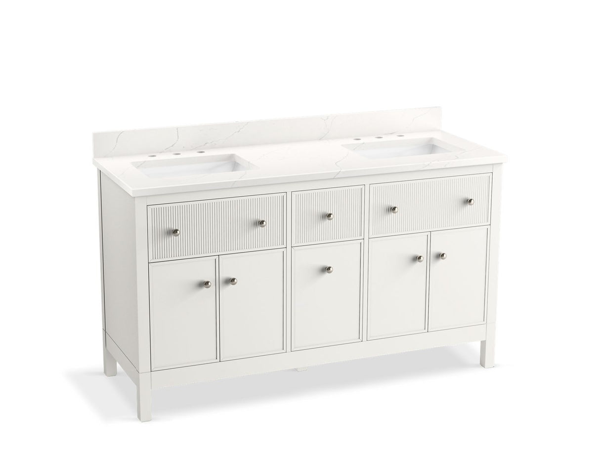 Malin™ by Studio McGee 60" bathroom vanity cabinet with sinks and quartz top