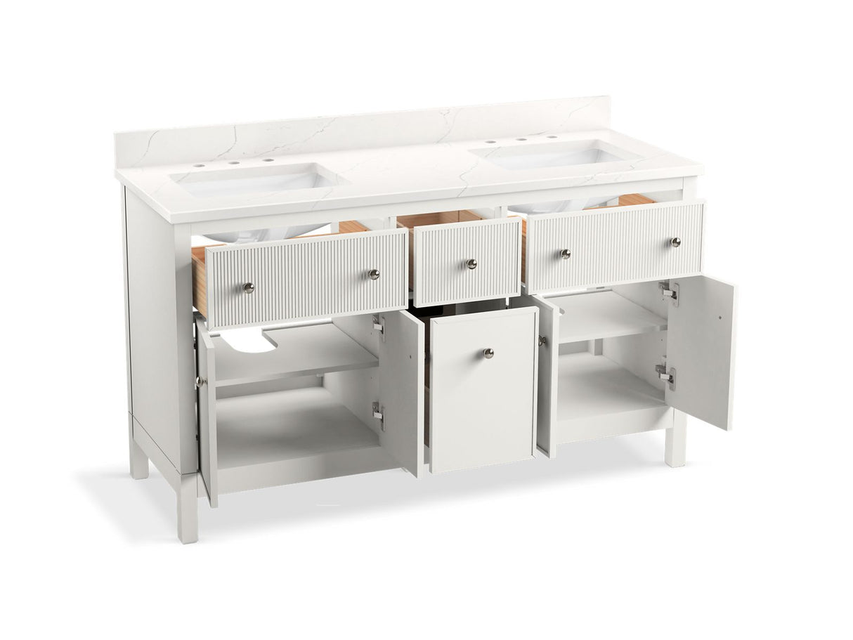 Malin™ by Studio McGee 60" bathroom vanity cabinet with sinks and quartz top