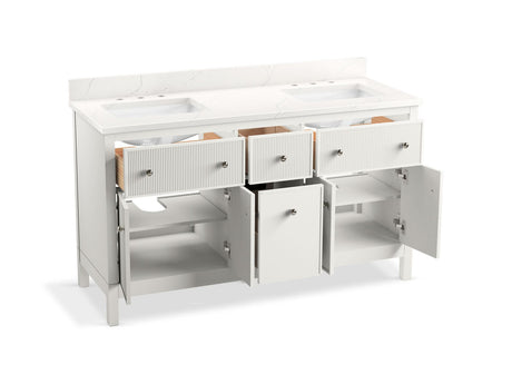 Malin™ by Studio McGee 60" bathroom vanity cabinet with sinks and quartz top
