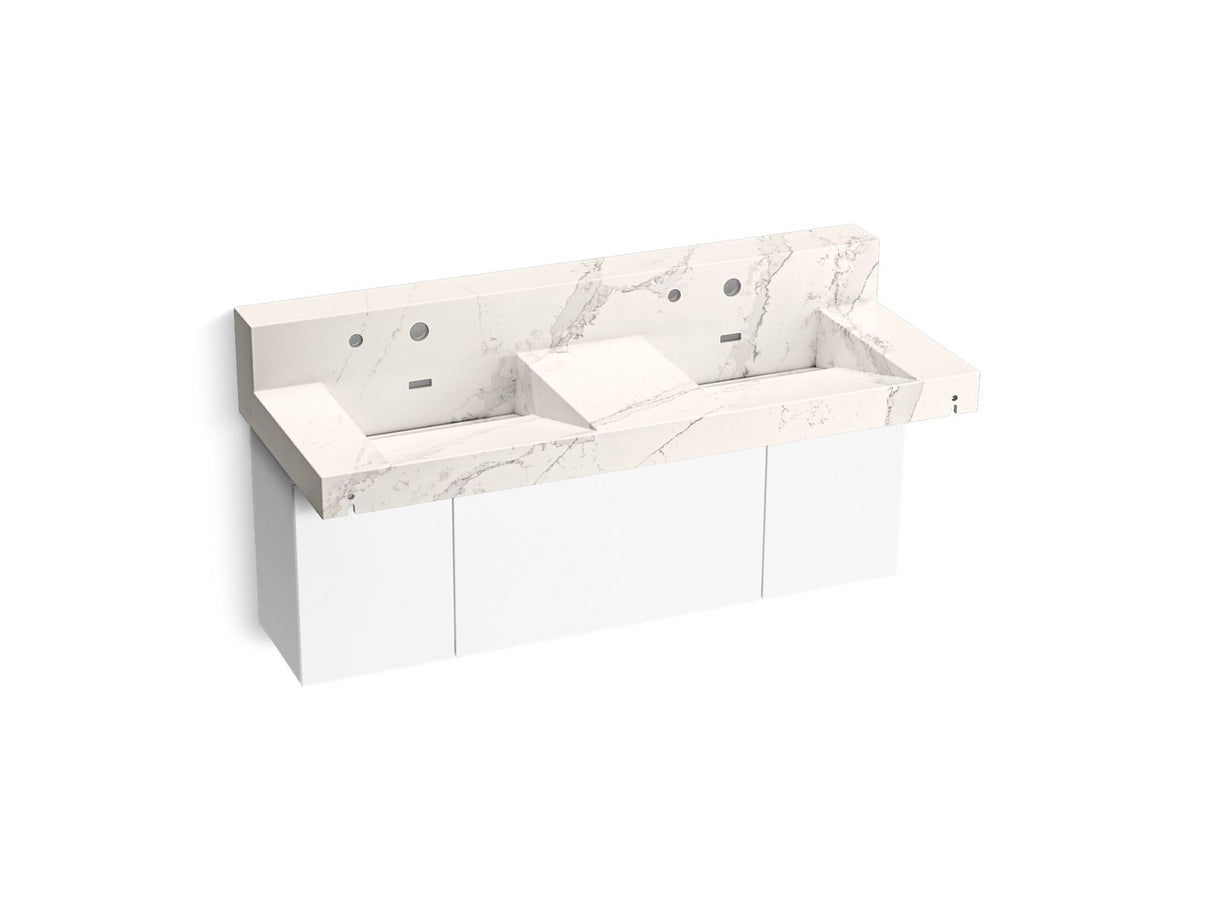 Constellation™ 60" wall-mount basin lavatory system with backsplash