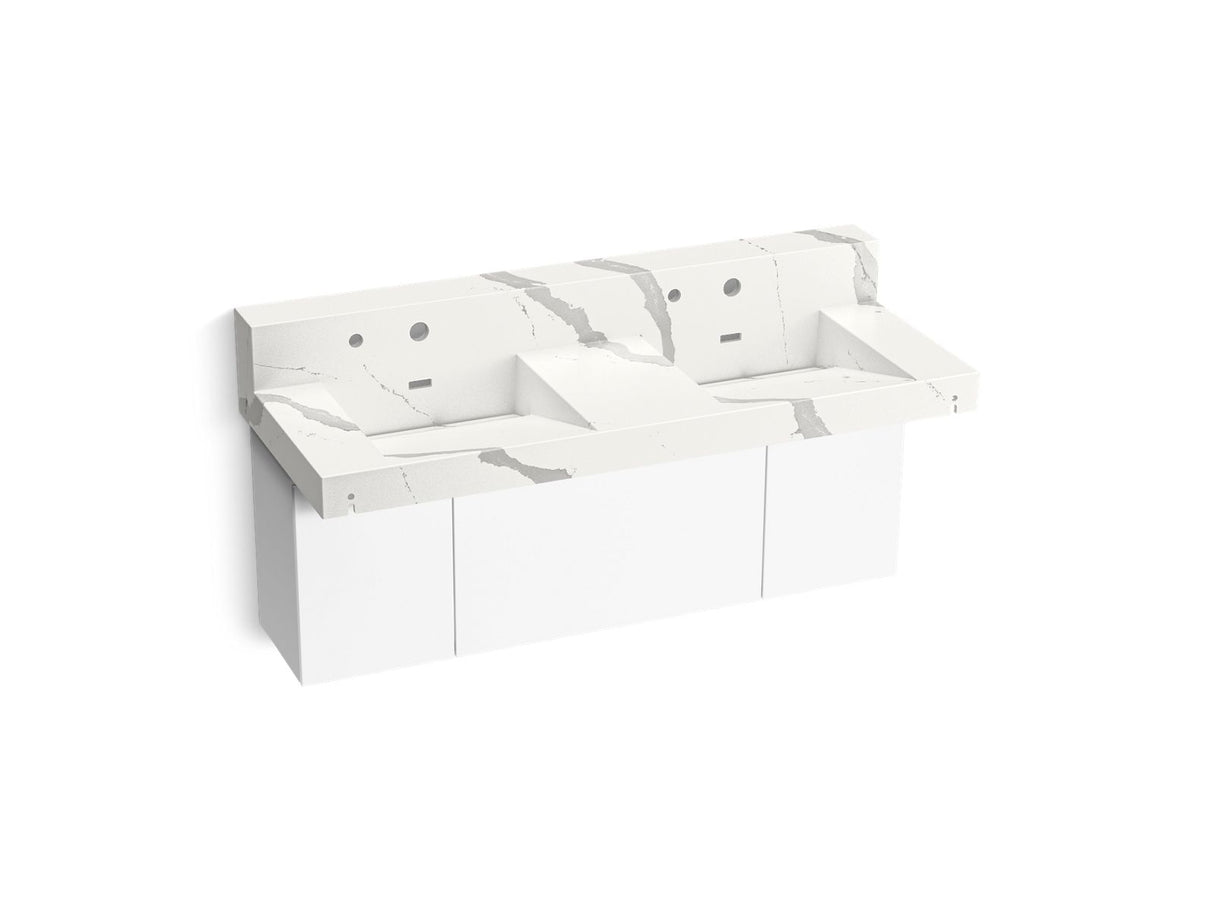 Constellation™ 60" wall-mount basin lavatory system with backsplash