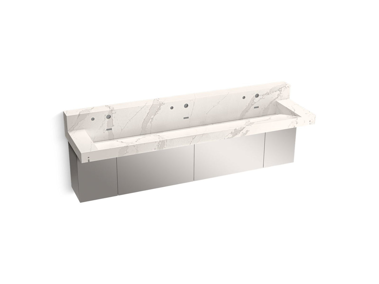 Constellation™ 90" wall-mount trough lavatory system with backsplash
