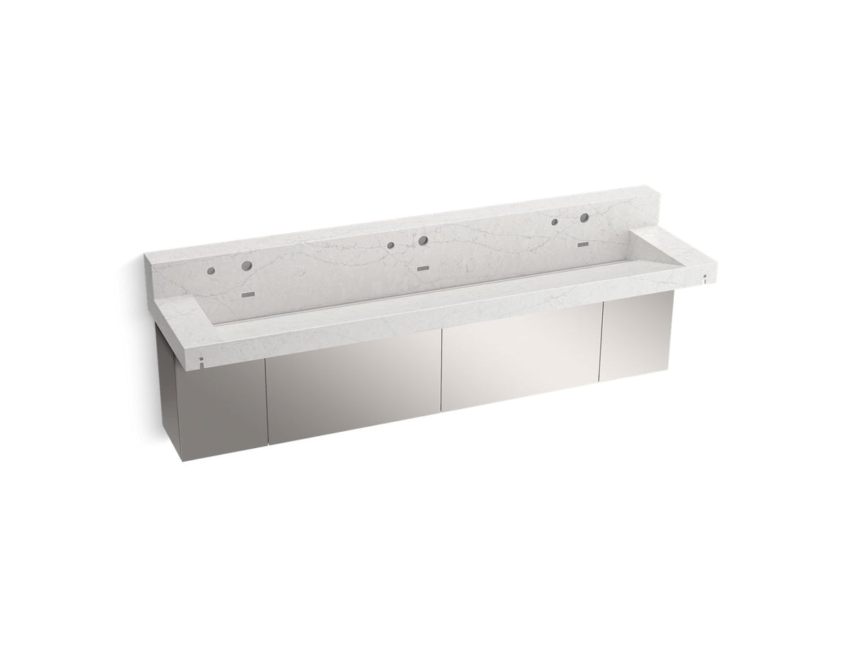 Constellation™ 90" wall-mount trough lavatory system with backsplash