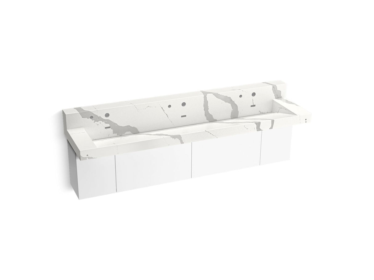 Constellation™ 90" wall-mount trough lavatory system with backsplash