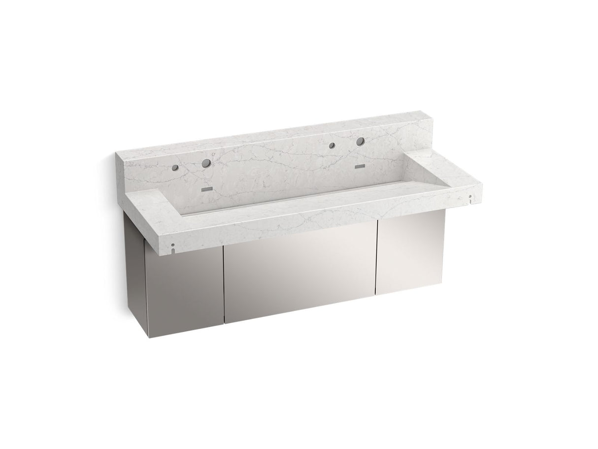 Constellation™ 60" wall-mount trough lavatory system with backsplash