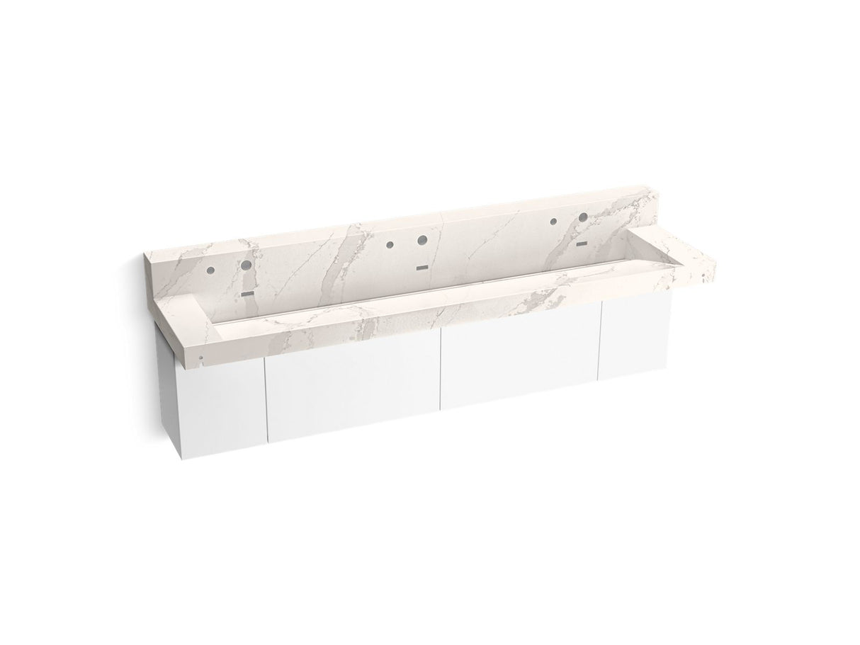 Constellation™ 90" wall-mount trough lavatory system with backsplash
