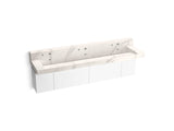 Constellation™ 90" wall-mount trough lavatory system with backsplash