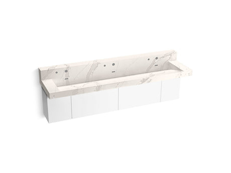 Constellation™ 90" wall-mount trough lavatory system with backsplash