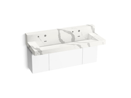 Constellation™ 60" wall-mount trough lavatory system with backsplash