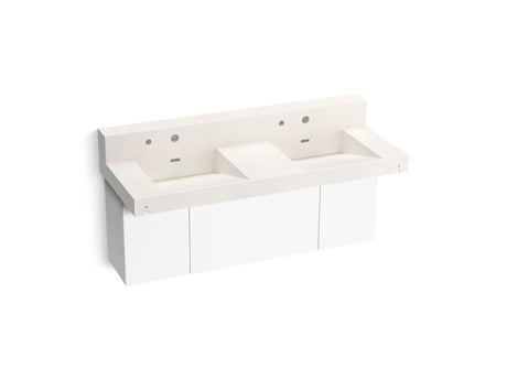 Constellation™ 60" wall-mount basin lavatory system with backsplash