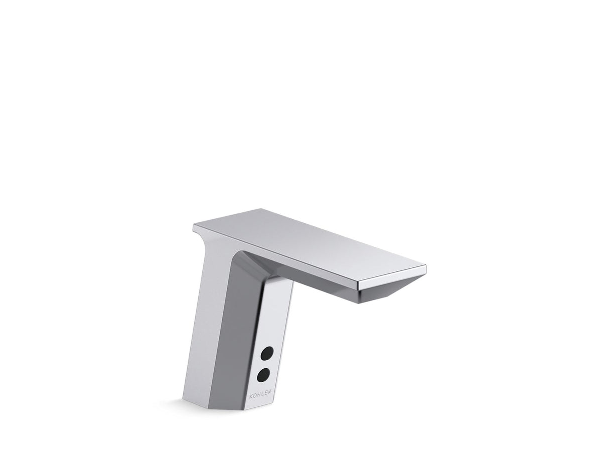 Geometric Touchless single-hole lavatory faucet with Insight™ sensor technology, HES-powered, less drain, 0.35 gpm
