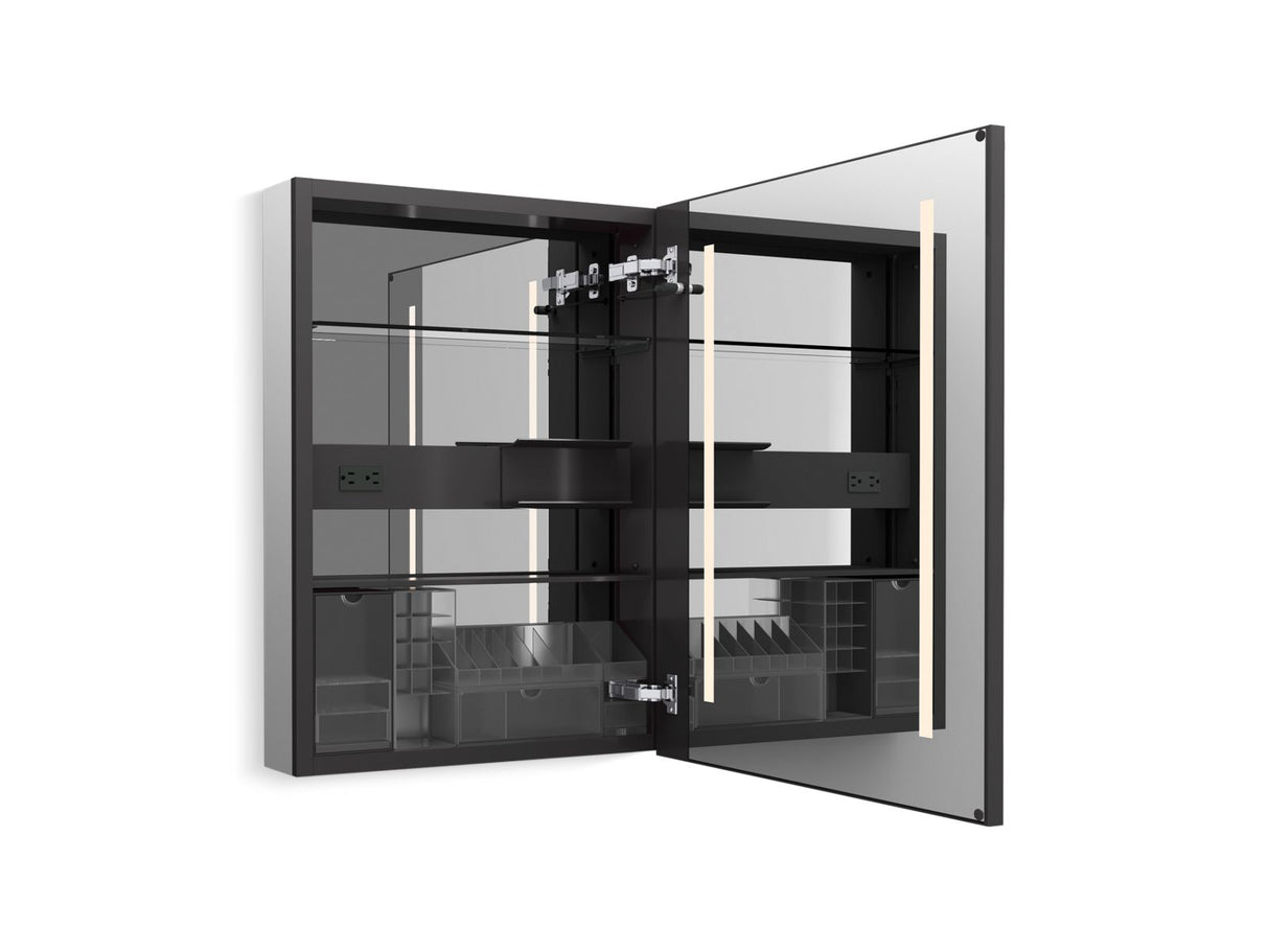 Collage® 24" x 32" lighted framed medicine cabinet, right-hinged