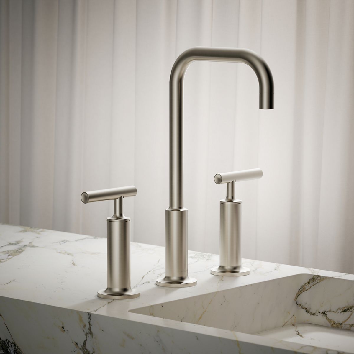 Purist® Widespread bathroom sink faucet with Lever handles, 1.2 gpm
