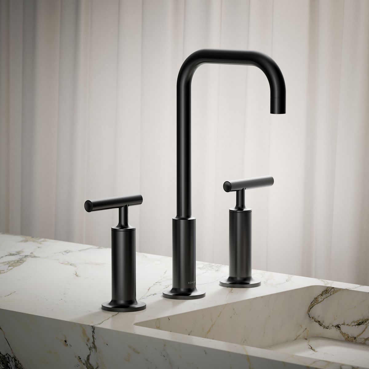 Purist® Widespread bathroom sink faucet with Lever handles, 1.2 gpm