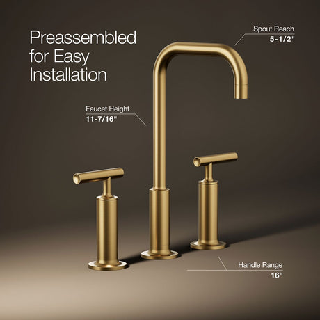 Purist® Widespread bathroom sink faucet with Lever handles, 1.2 gpm