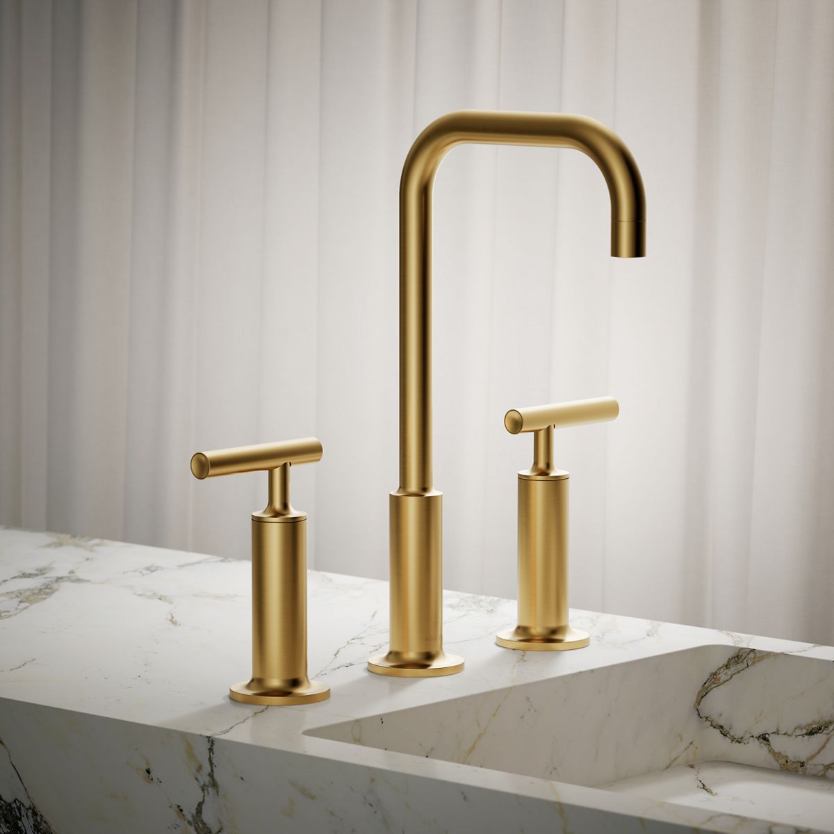 Purist® Widespread bathroom sink faucet with Lever handles, 1.2 gpm