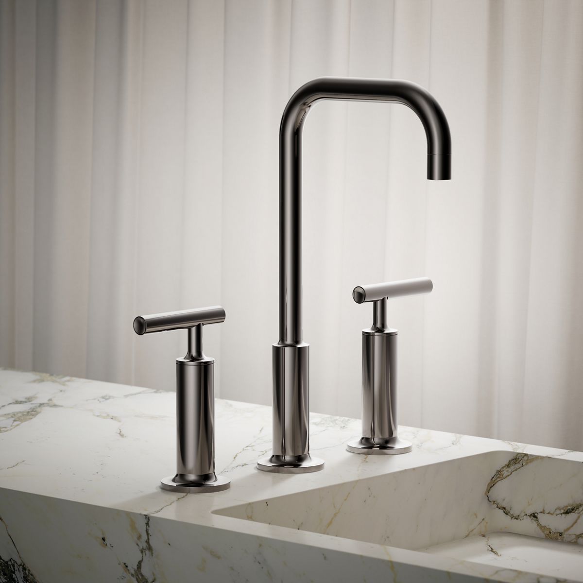 Purist® Widespread bathroom sink faucet with Lever handles, 1.2 gpm