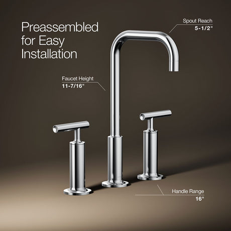 Purist® Widespread bathroom sink faucet with Lever handles, 1.2 gpm