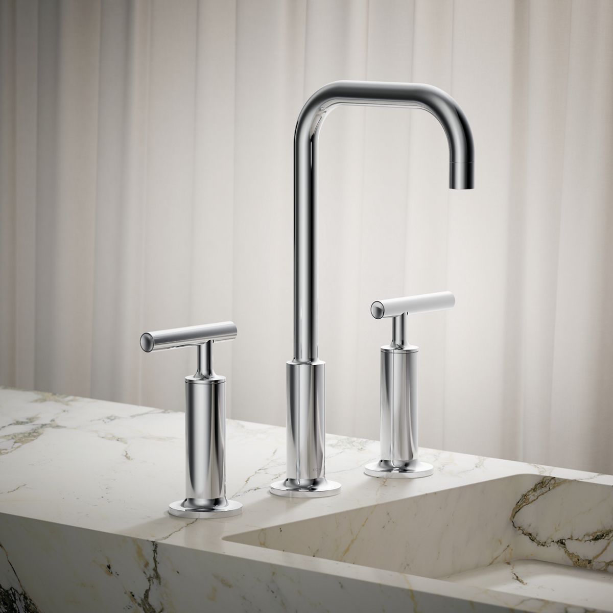 Purist® Widespread bathroom sink faucet with Lever handles, 1.2 gpm