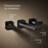Parallel® Wall-mount bathroom sink faucet trim, 1.2 gpm