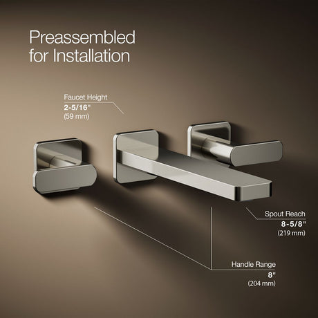 Parallel® Wall-mount bathroom sink faucet trim, 1.2 gpm