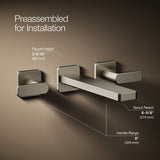 Parallel® Wall-mount bathroom sink faucet trim, 1.2 gpm