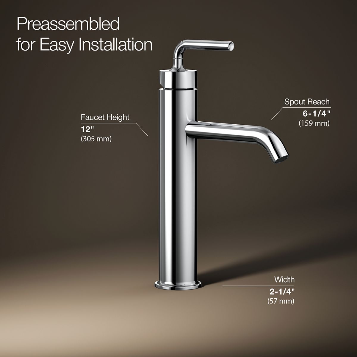 Purist® Tall single-handle bathroom sink faucet with Lever handle, 1.2 gpm