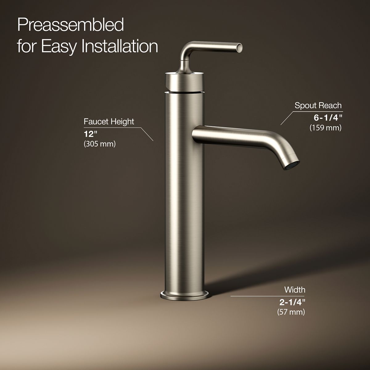Purist® Tall single-handle bathroom sink faucet with Lever handle, 1.2 gpm