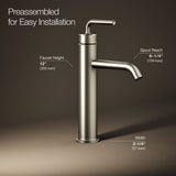 Purist® Tall single-handle bathroom sink faucet with Lever handle, 1.2 gpm