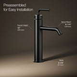 Purist® Tall single-handle bathroom sink faucet with Lever handle, 1.2 gpm